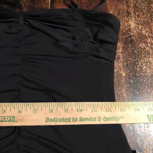 Vera Wang Collection Ruched full‎ sweep Drop Waist slip black dress 0 - Picture 10 of 11